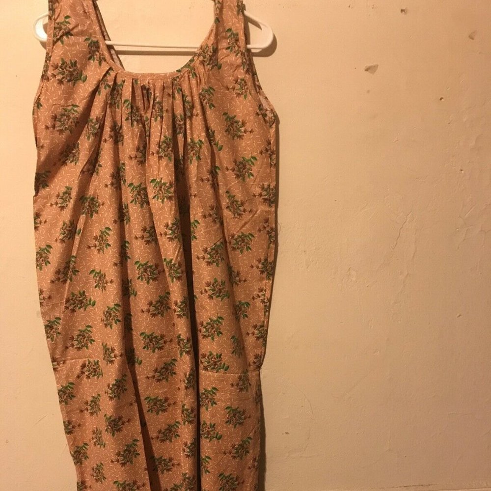 Indian nightie/nightgown - peach floral